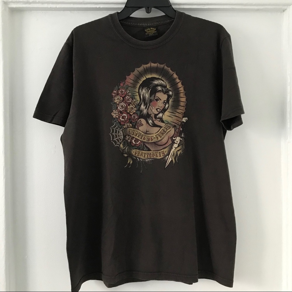 Men’s Brown Lucky Brand Pin Up T-shirt